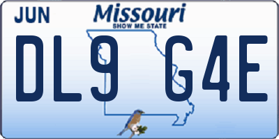 MO license plate DL9G4E