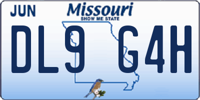 MO license plate DL9G4H