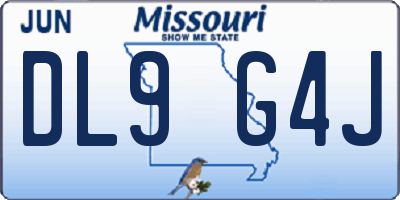 MO license plate DL9G4J