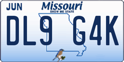 MO license plate DL9G4K