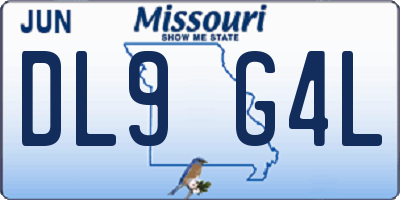MO license plate DL9G4L