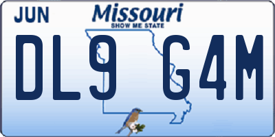 MO license plate DL9G4M