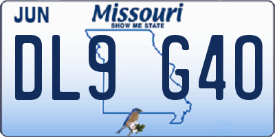 MO license plate DL9G4O