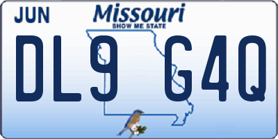 MO license plate DL9G4Q