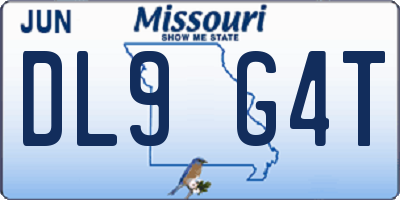 MO license plate DL9G4T