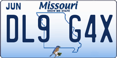 MO license plate DL9G4X
