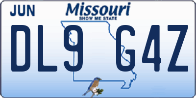 MO license plate DL9G4Z