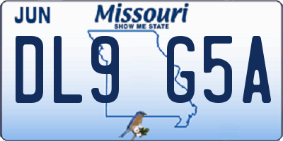 MO license plate DL9G5A