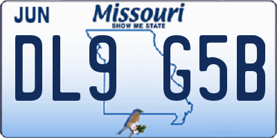 MO license plate DL9G5B