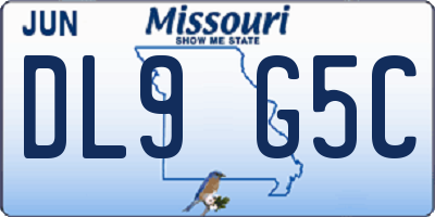 MO license plate DL9G5C