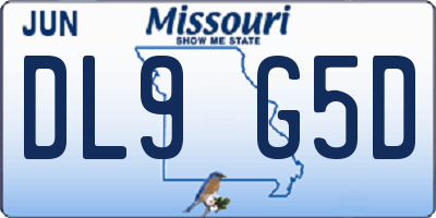 MO license plate DL9G5D