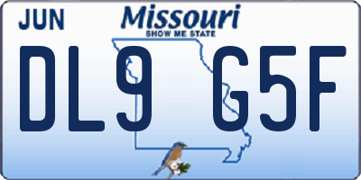 MO license plate DL9G5F