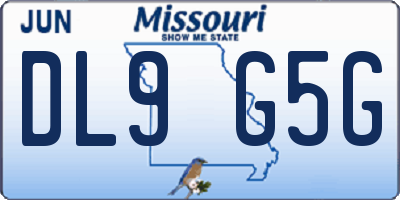 MO license plate DL9G5G