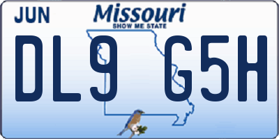 MO license plate DL9G5H