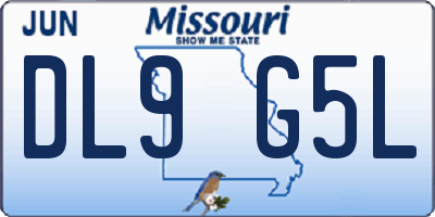 MO license plate DL9G5L
