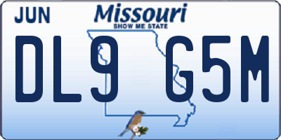 MO license plate DL9G5M