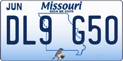 MO license plate DL9G5O