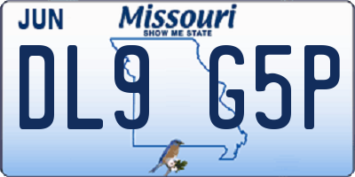MO license plate DL9G5P