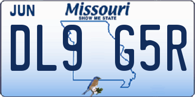 MO license plate DL9G5R