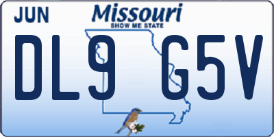 MO license plate DL9G5V