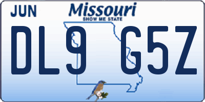 MO license plate DL9G5Z