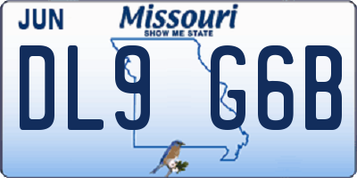 MO license plate DL9G6B