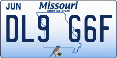 MO license plate DL9G6F