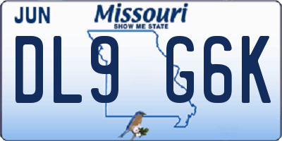 MO license plate DL9G6K