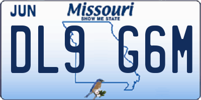 MO license plate DL9G6M