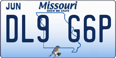 MO license plate DL9G6P