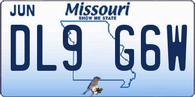 MO license plate DL9G6W