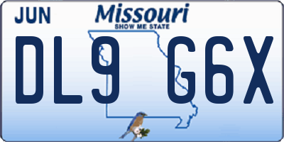 MO license plate DL9G6X
