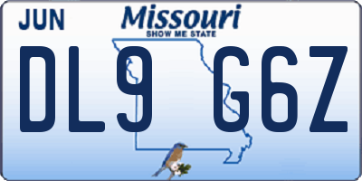 MO license plate DL9G6Z