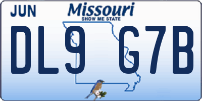 MO license plate DL9G7B