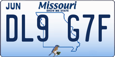 MO license plate DL9G7F