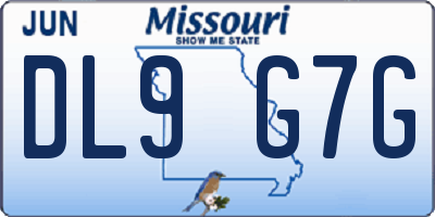 MO license plate DL9G7G