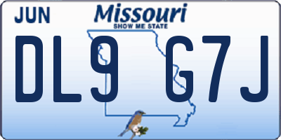 MO license plate DL9G7J