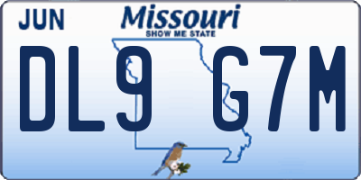 MO license plate DL9G7M