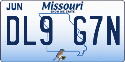 MO license plate DL9G7N