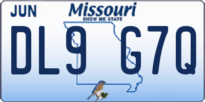 MO license plate DL9G7Q