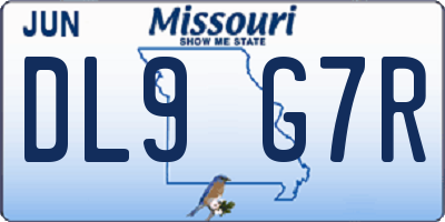 MO license plate DL9G7R