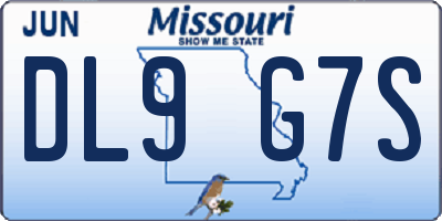 MO license plate DL9G7S