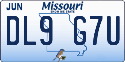 MO license plate DL9G7U
