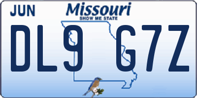 MO license plate DL9G7Z