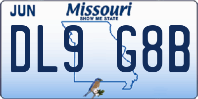 MO license plate DL9G8B
