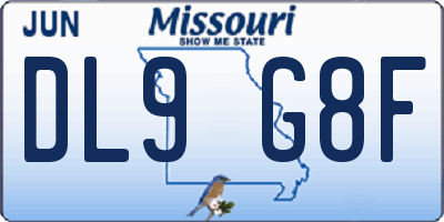 MO license plate DL9G8F