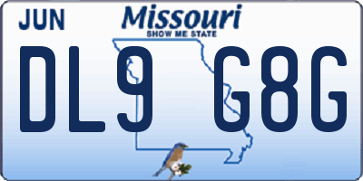 MO license plate DL9G8G