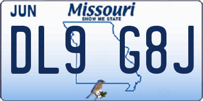 MO license plate DL9G8J