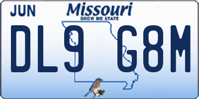 MO license plate DL9G8M