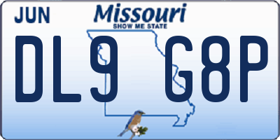 MO license plate DL9G8P